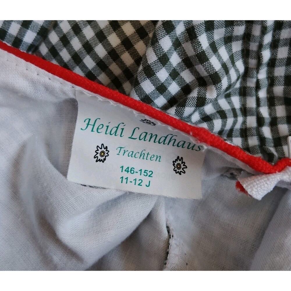 Landhaus Heidi Trachen 11-12 -J Black White Check Red Trim Lined Zipper - Picture 4 of 4